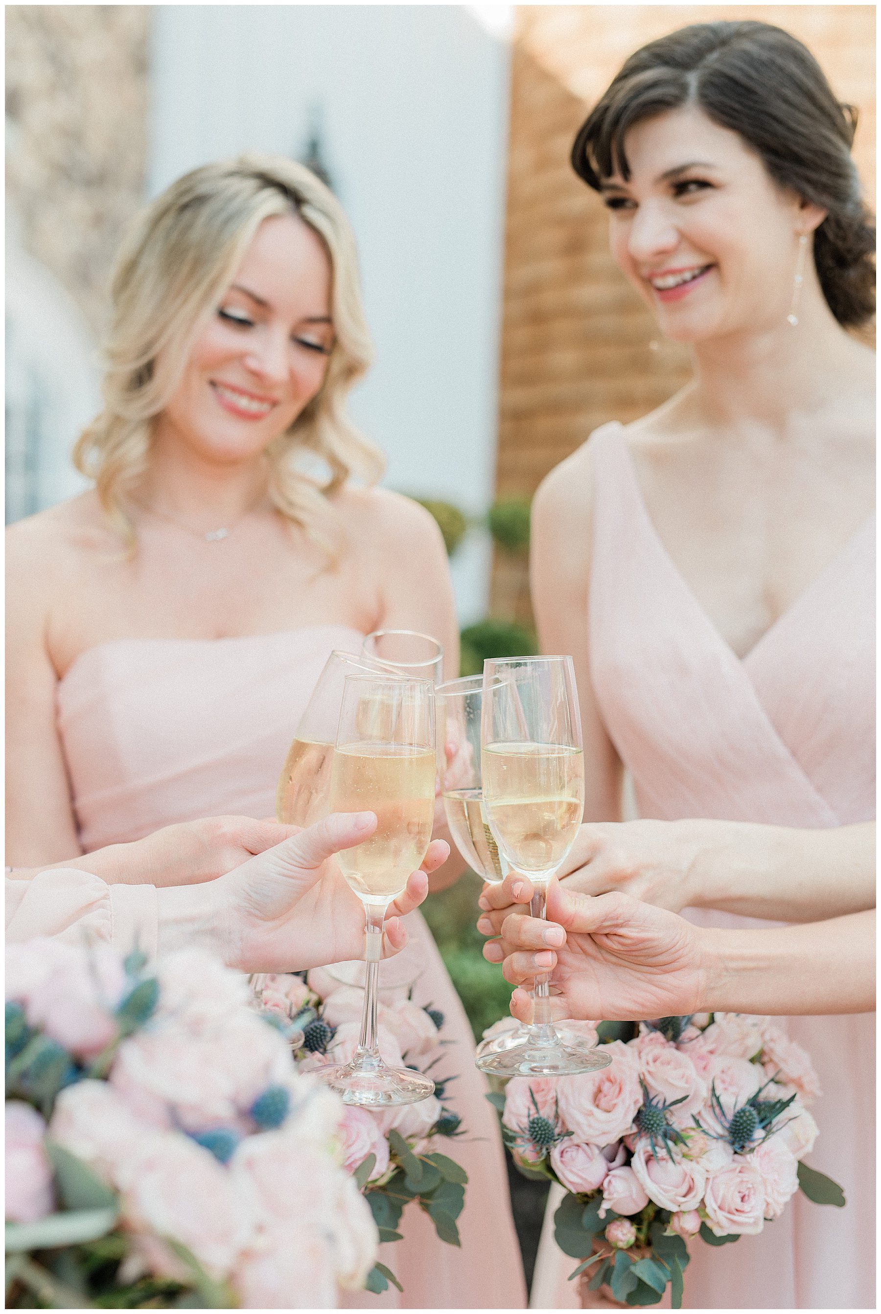 bridesmaids toast to wedding