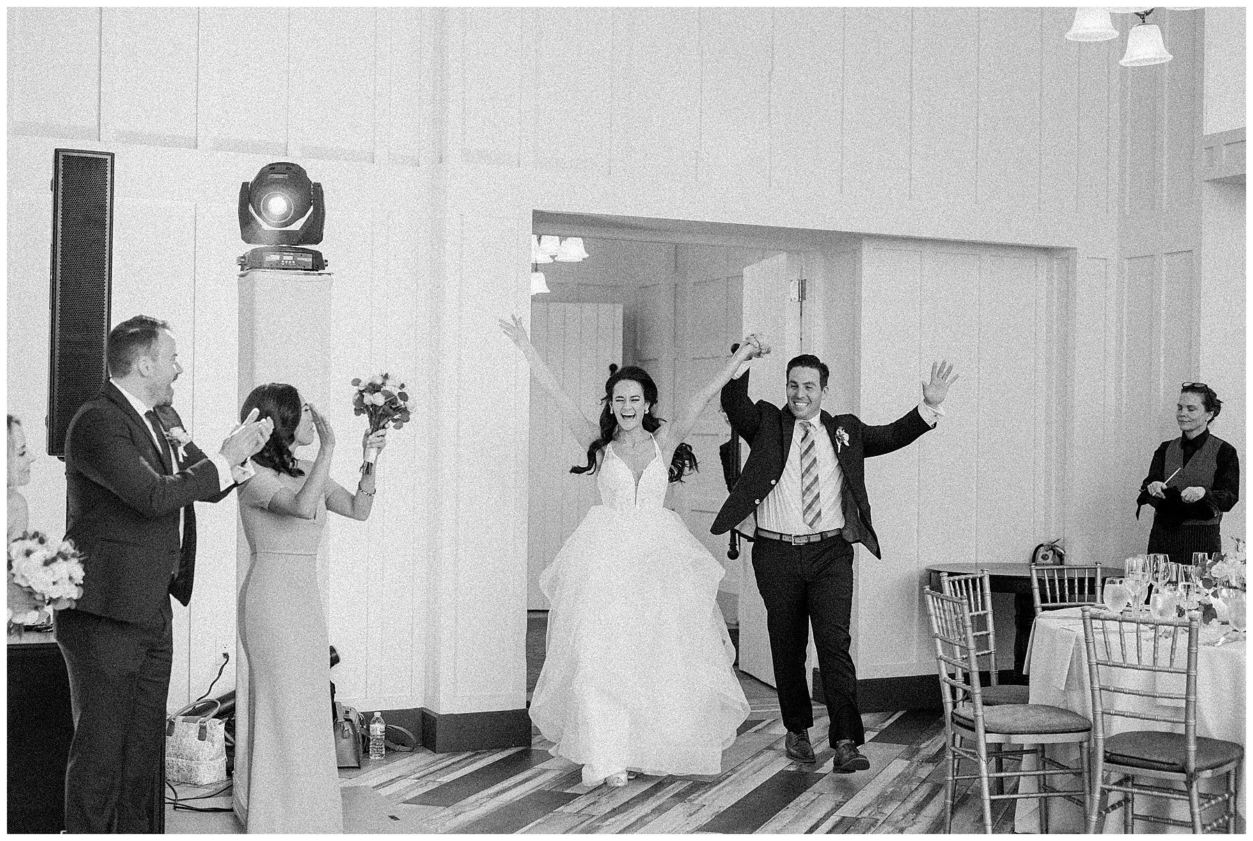 newlyweds enter Elegant Ryland Inn Wedding reception