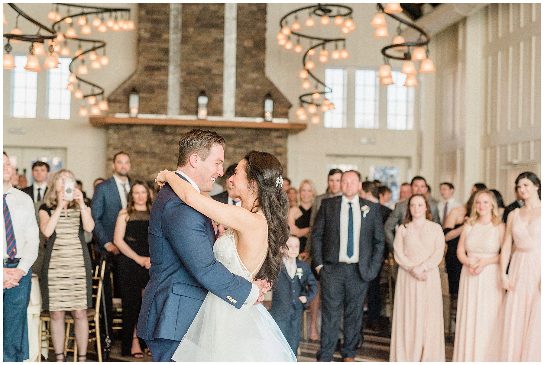 bride and groom share dance at reception