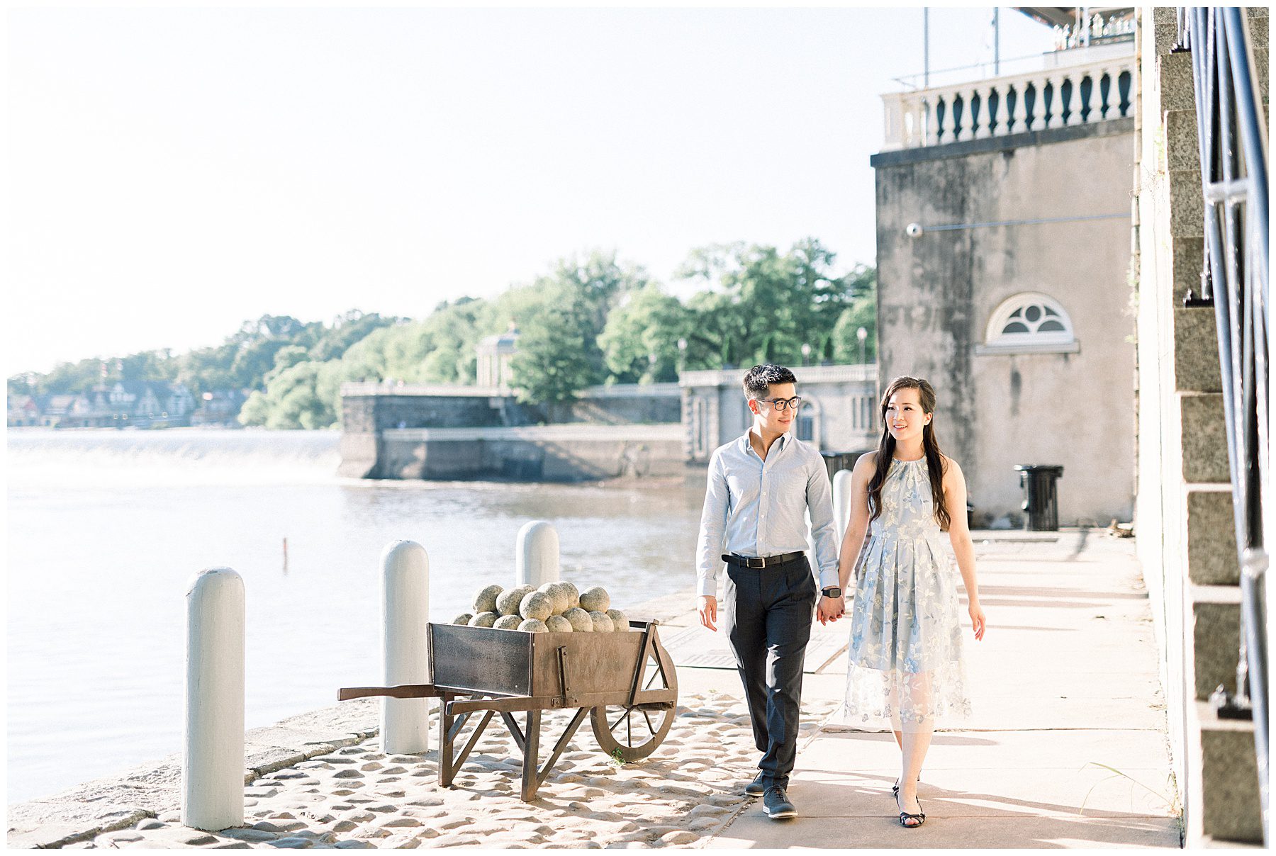 Philadelphia Art Museum Engagement Cescaphe Water Works | Photo by Amber Dawn Photography