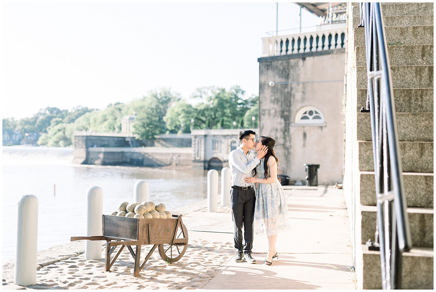 Philadelphia Art Museum Engagement Cescaphe Water Works | Photo by Amber Dawn Photography