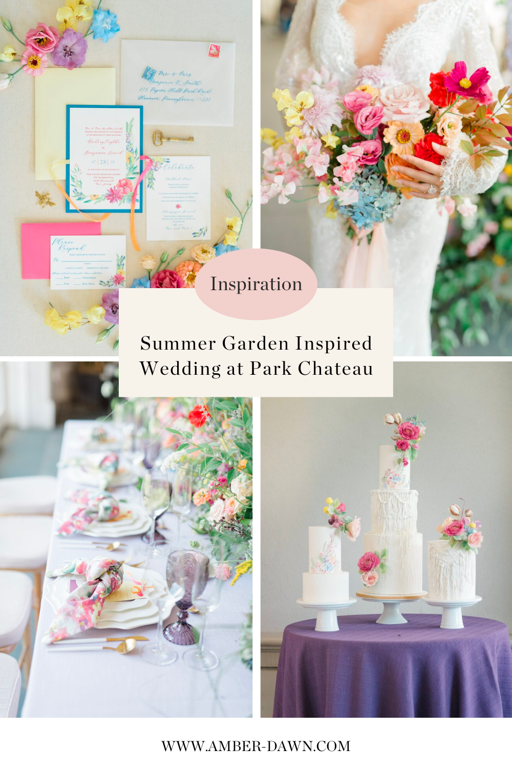 colorful summer garden wedding at Park Chateau