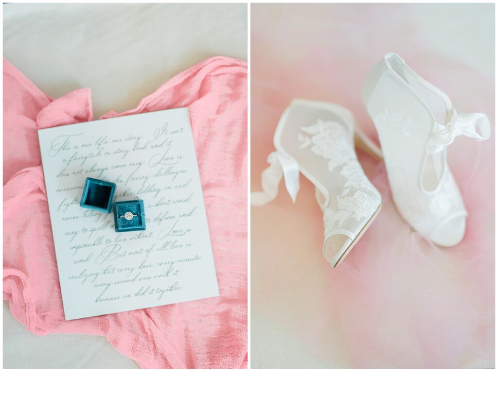 wedding shoes and ring box
