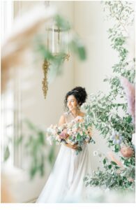 bride holding enchanting wedding bouquet