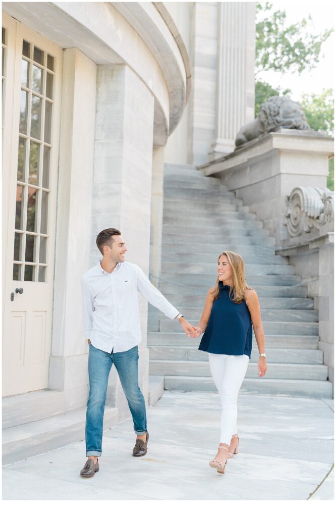 Old City Philly engagement session at Merchants' Exchange Building