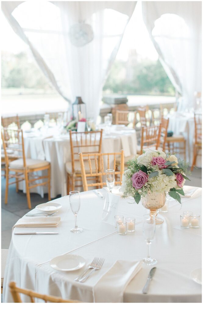 table setting at PA wedding reception