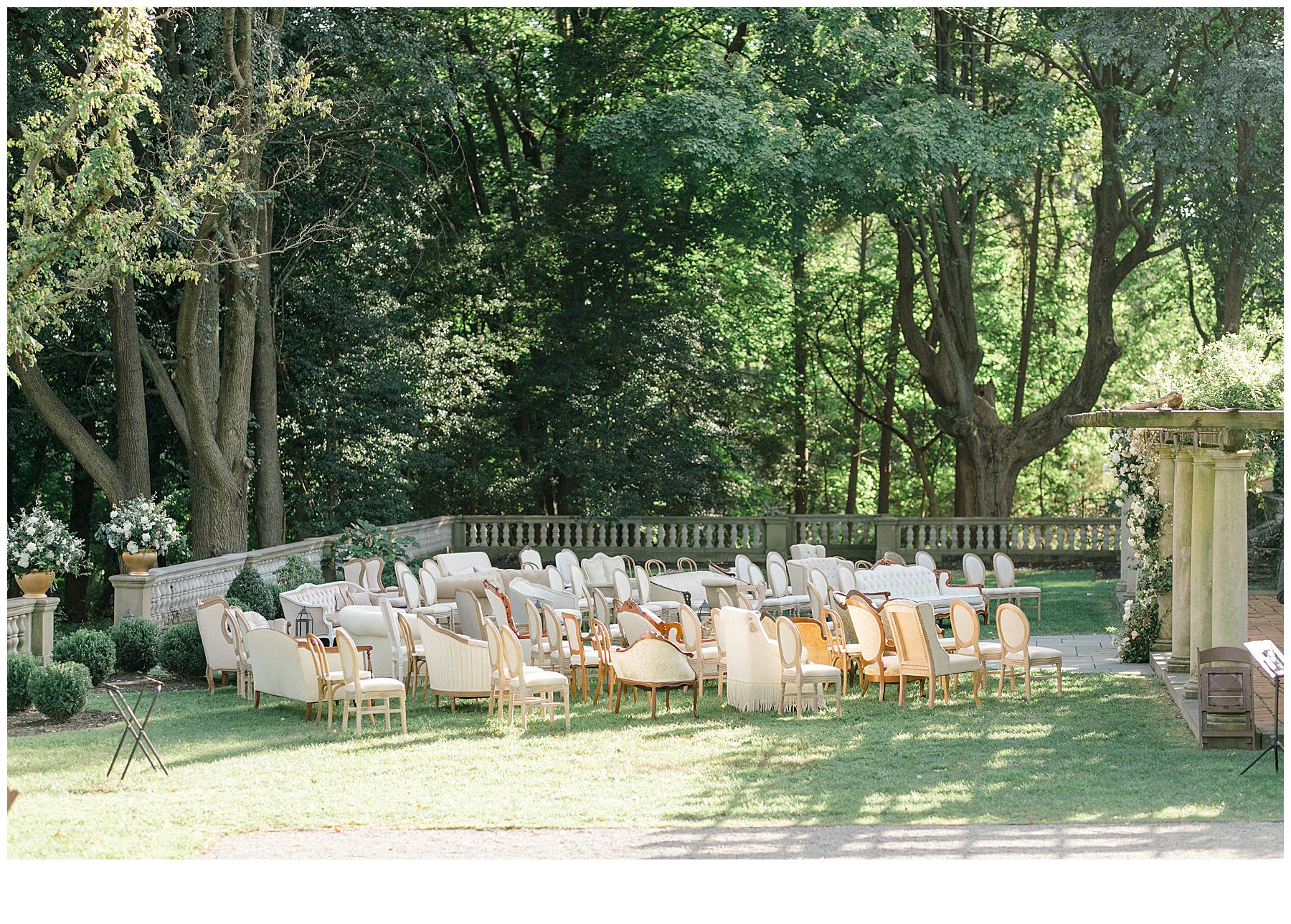 outdoor wedding ceremony at Curtis Arboretum