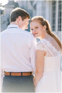 light and airy engagement portraits