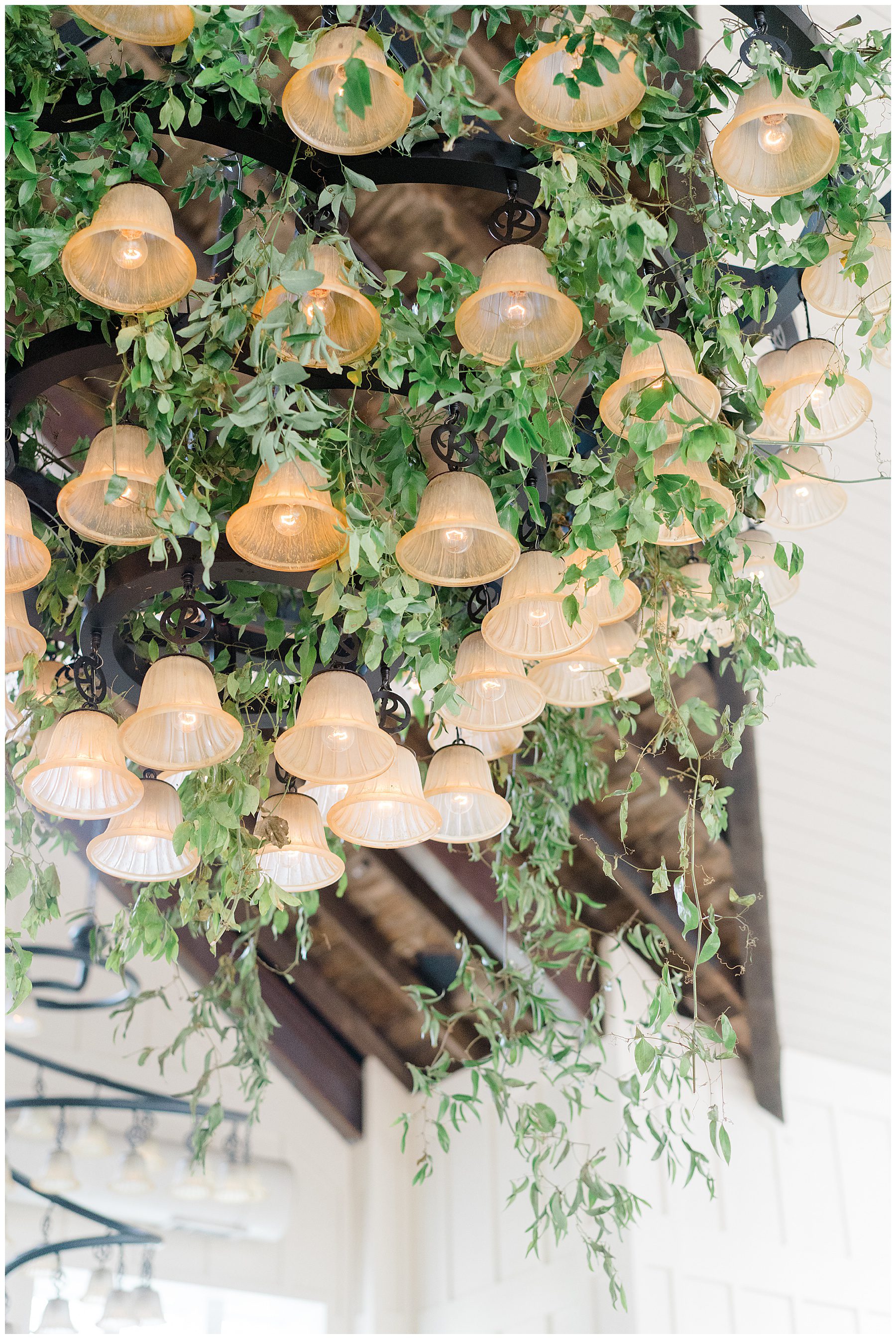 chandelier at Ryland Inn Coach House Wedding