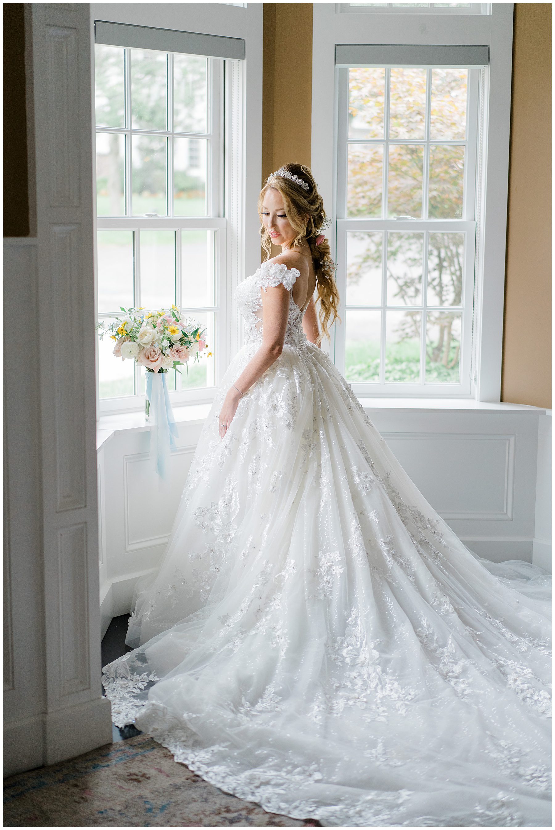 bride in fairytale wedding dress
