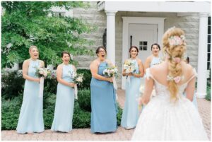 bridesmaids react to seeing bride