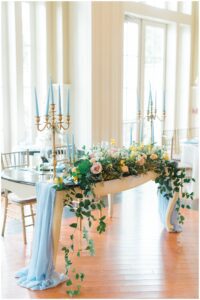 table display at wedding reception