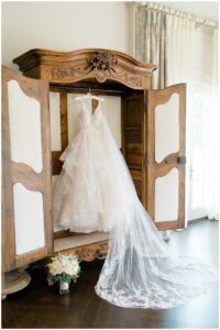 Wedding dress in Park Chateau bridal suite