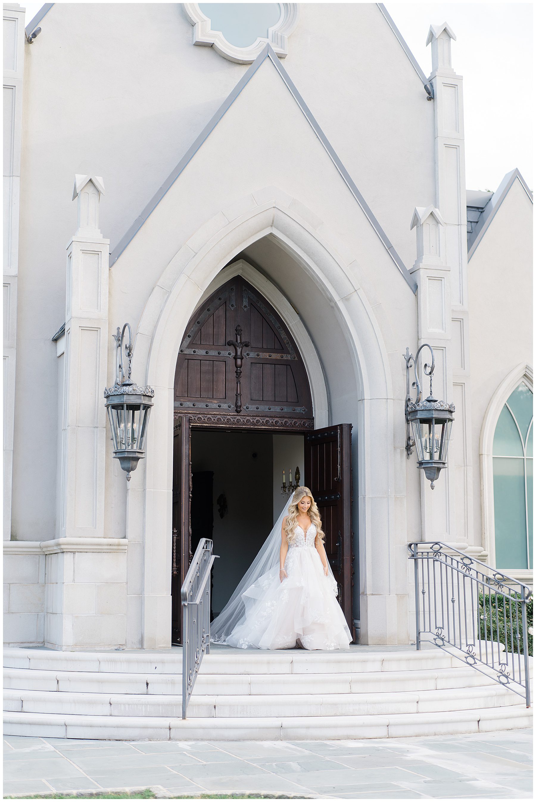 Bride walking out of chapel