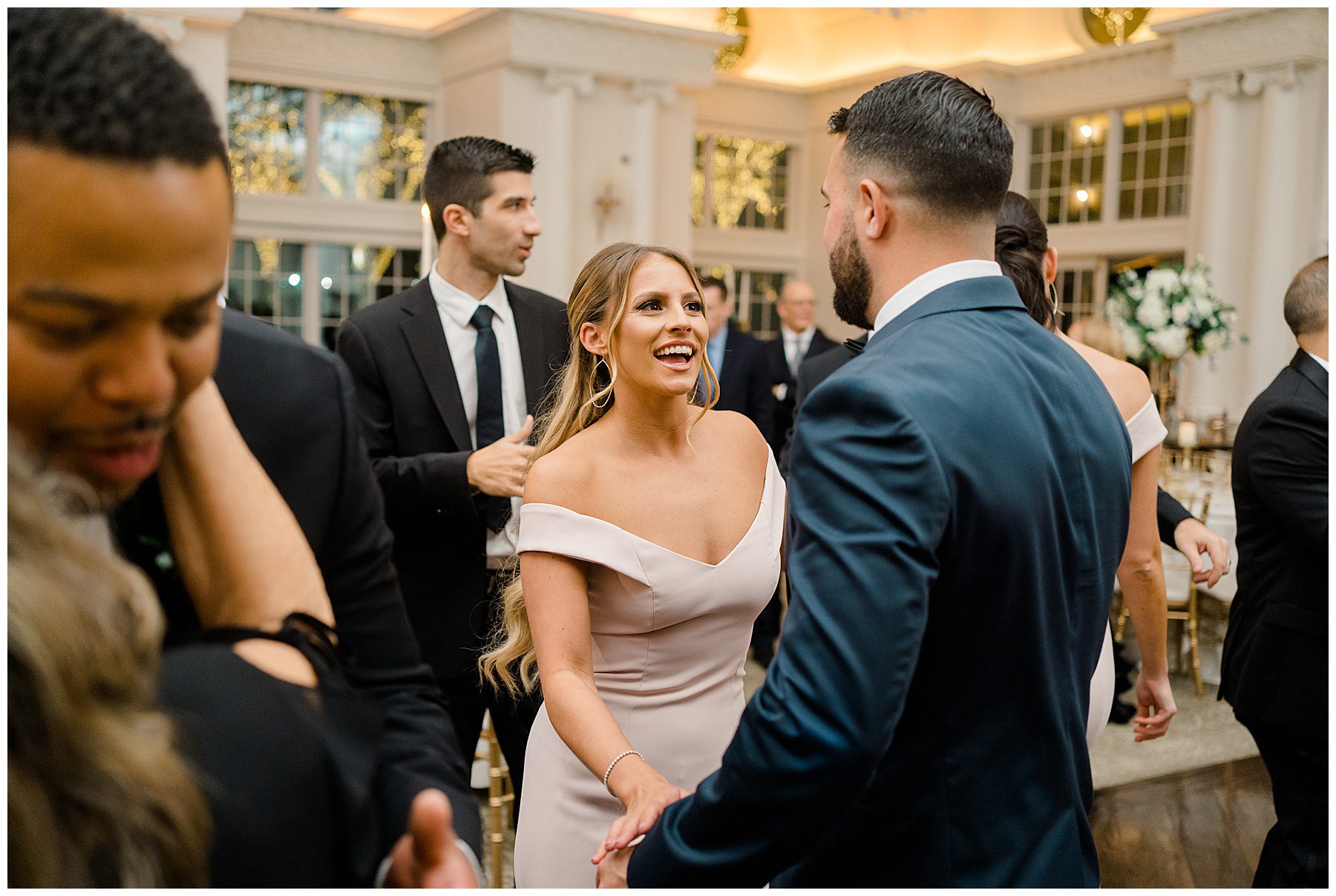wedding guests dance at Park Chateau Fall Wedding reception