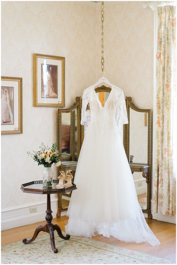 Bride's wedding gown