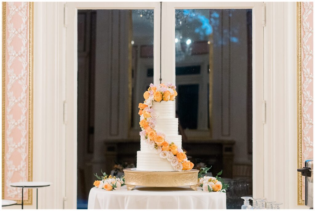 stunning wedding cake from Elegant Cairnwood Estate Wedding in Bryn Athyn, PA