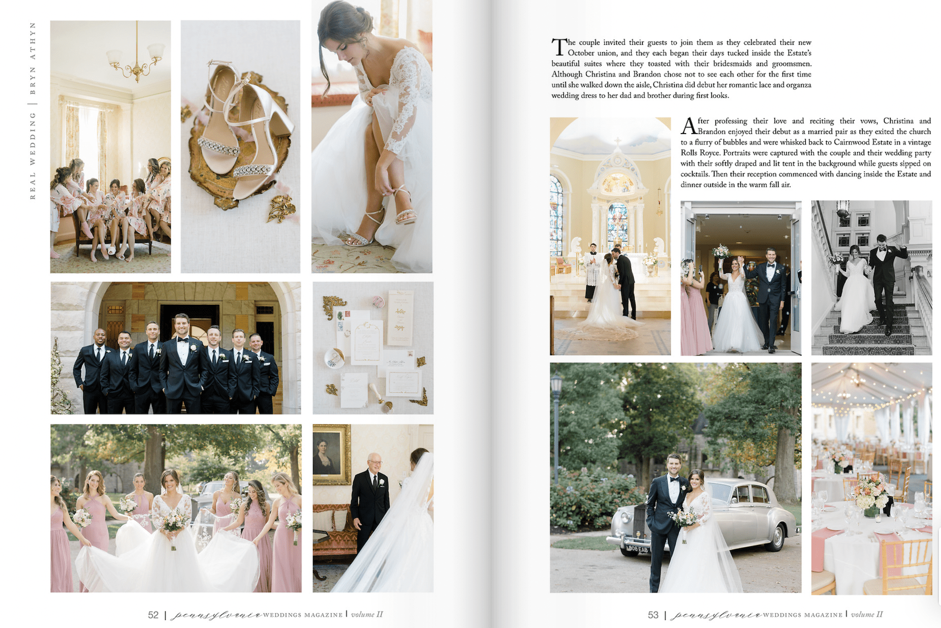 Magazine feature of elegant Cairnwood estate wedding