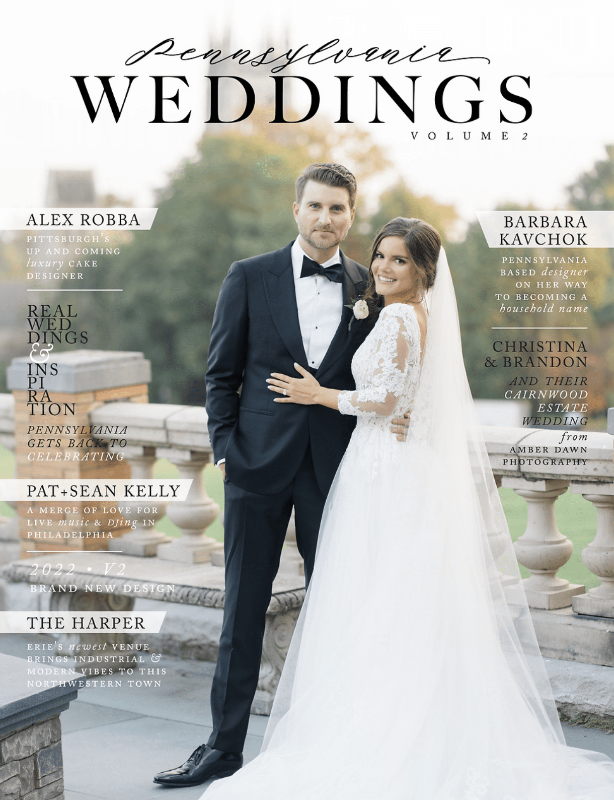 Cover of featured wedding in PA Wedding Magazine