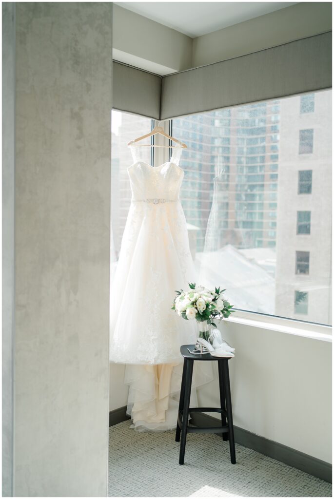bride's wedding dress from Winter Wedding at The Lucy by Cescaphe