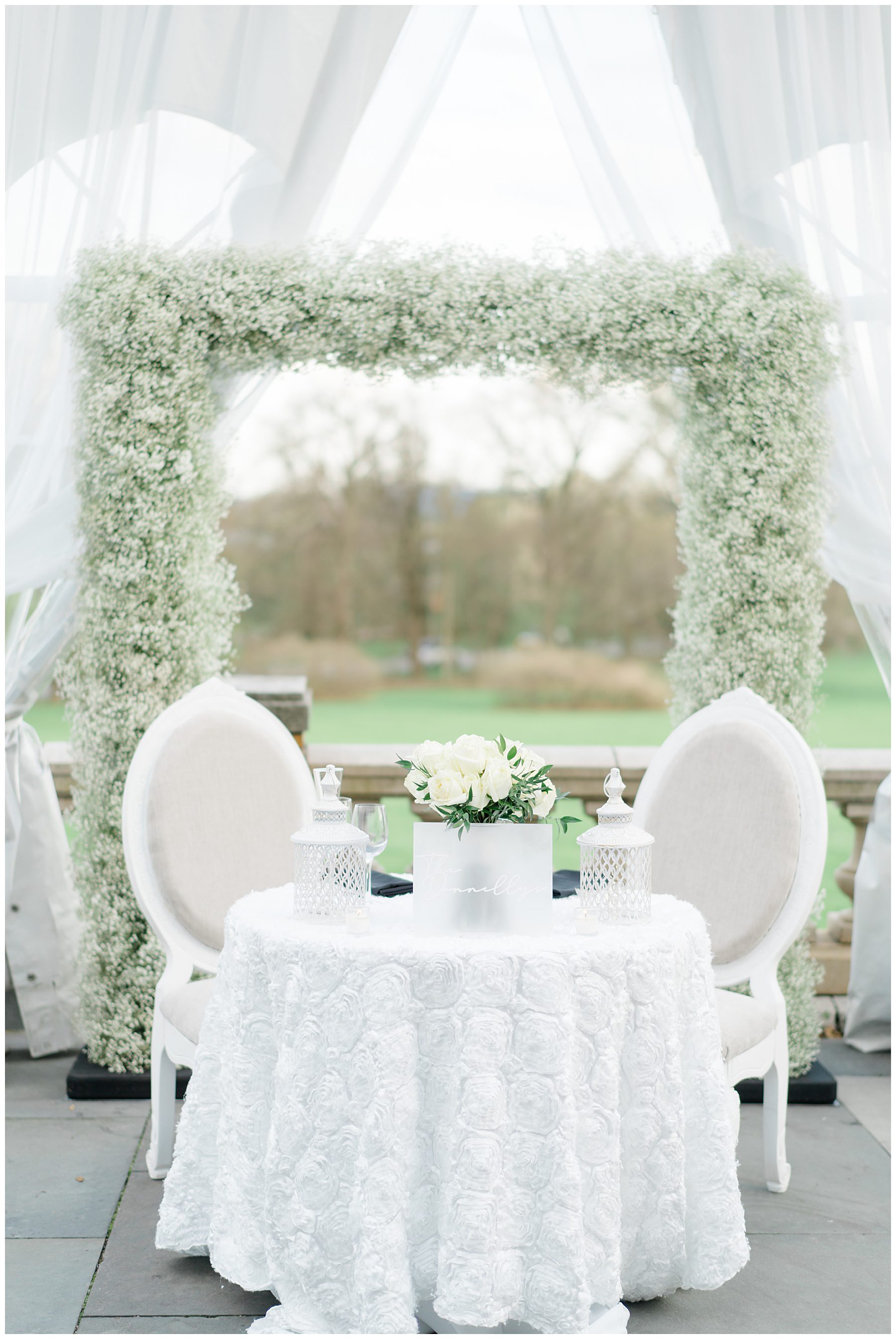 sweetheart table at Timeless Cairnwood Estate Wedding reception