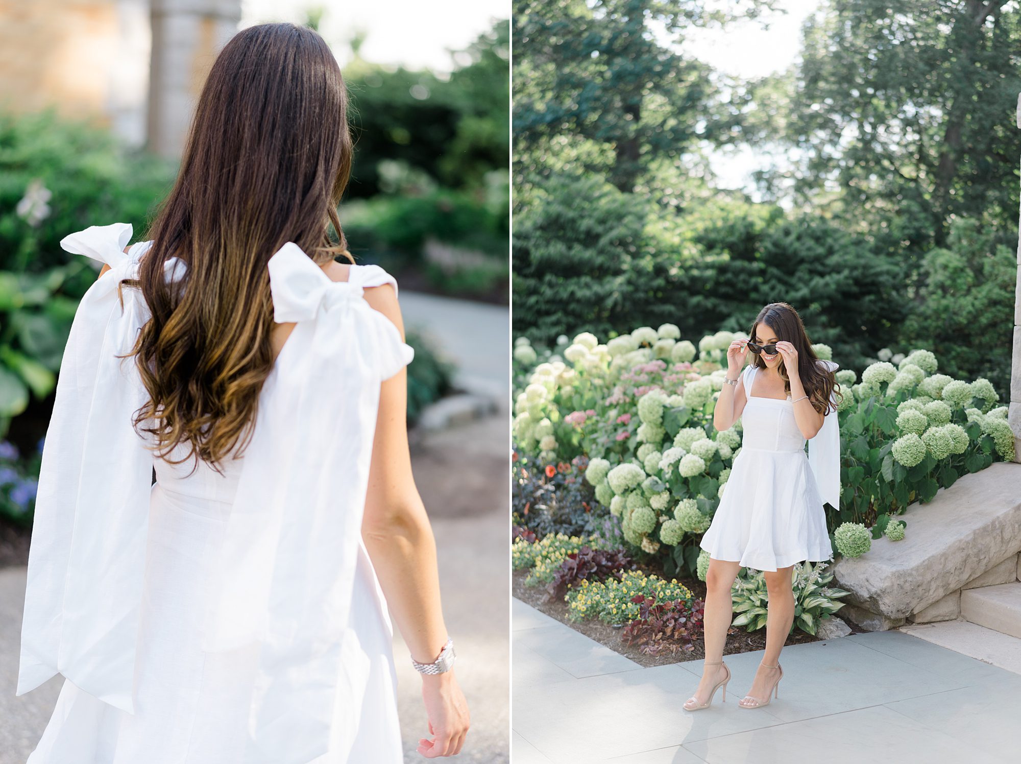 woman in white summer dress during Dreamy Cairnwood Estate Engagement