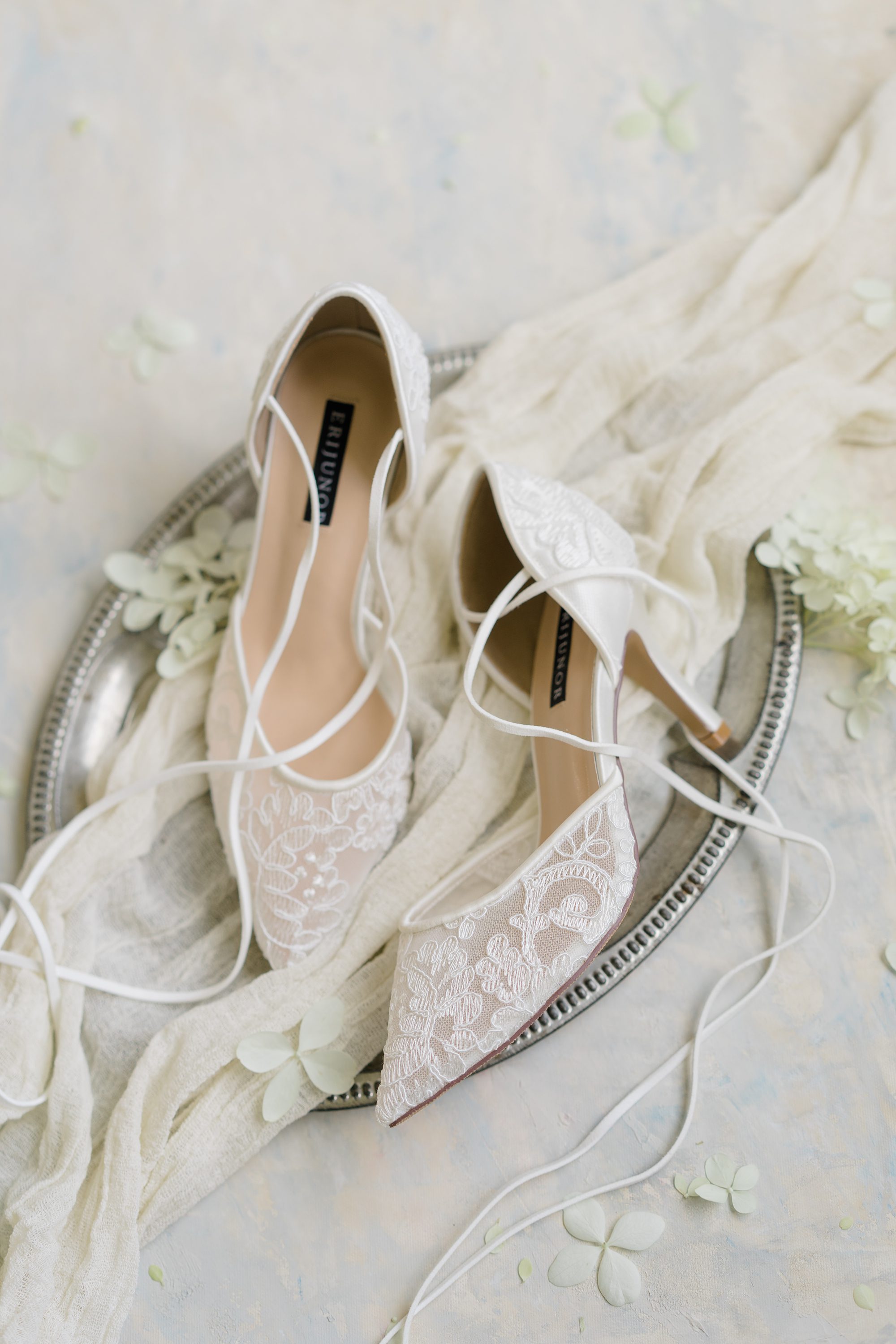 Wedding Day Details to have ready for your photographer: bride shoes and jewelry