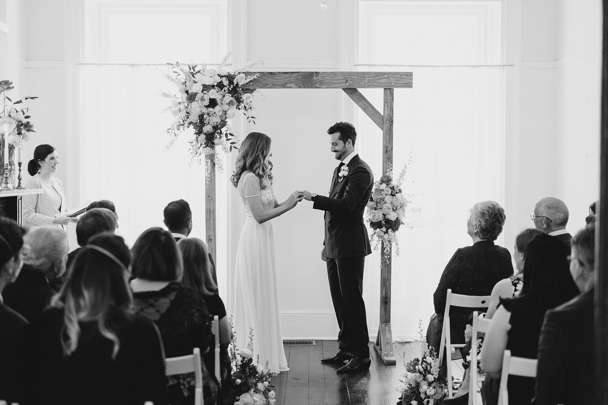 couple exchange vows during Intimate Philadelphia Wedding