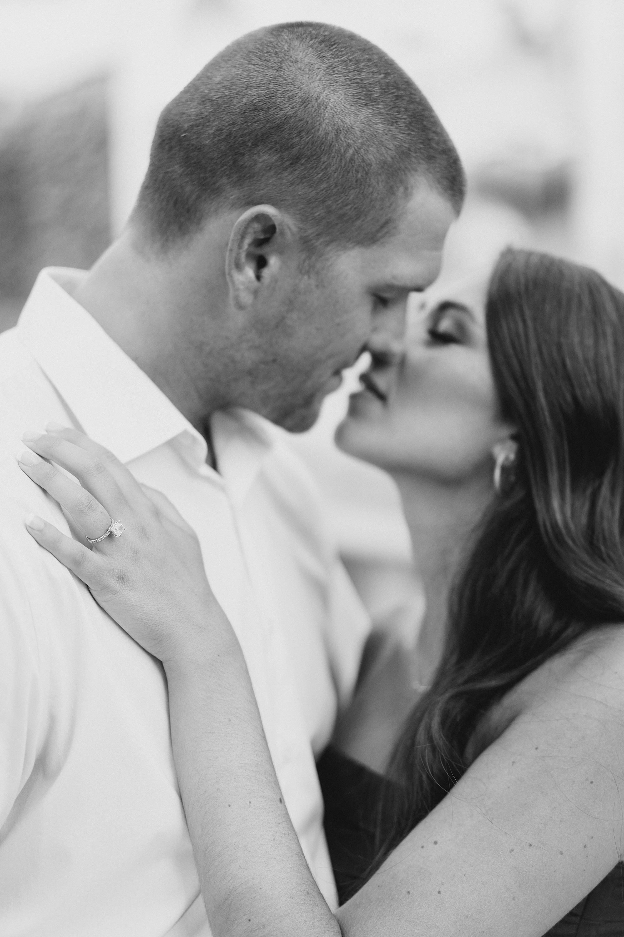 black and white photo from Timeless Longwood Gardens Engagement