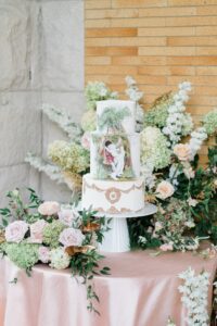 wedding cake with intricate design