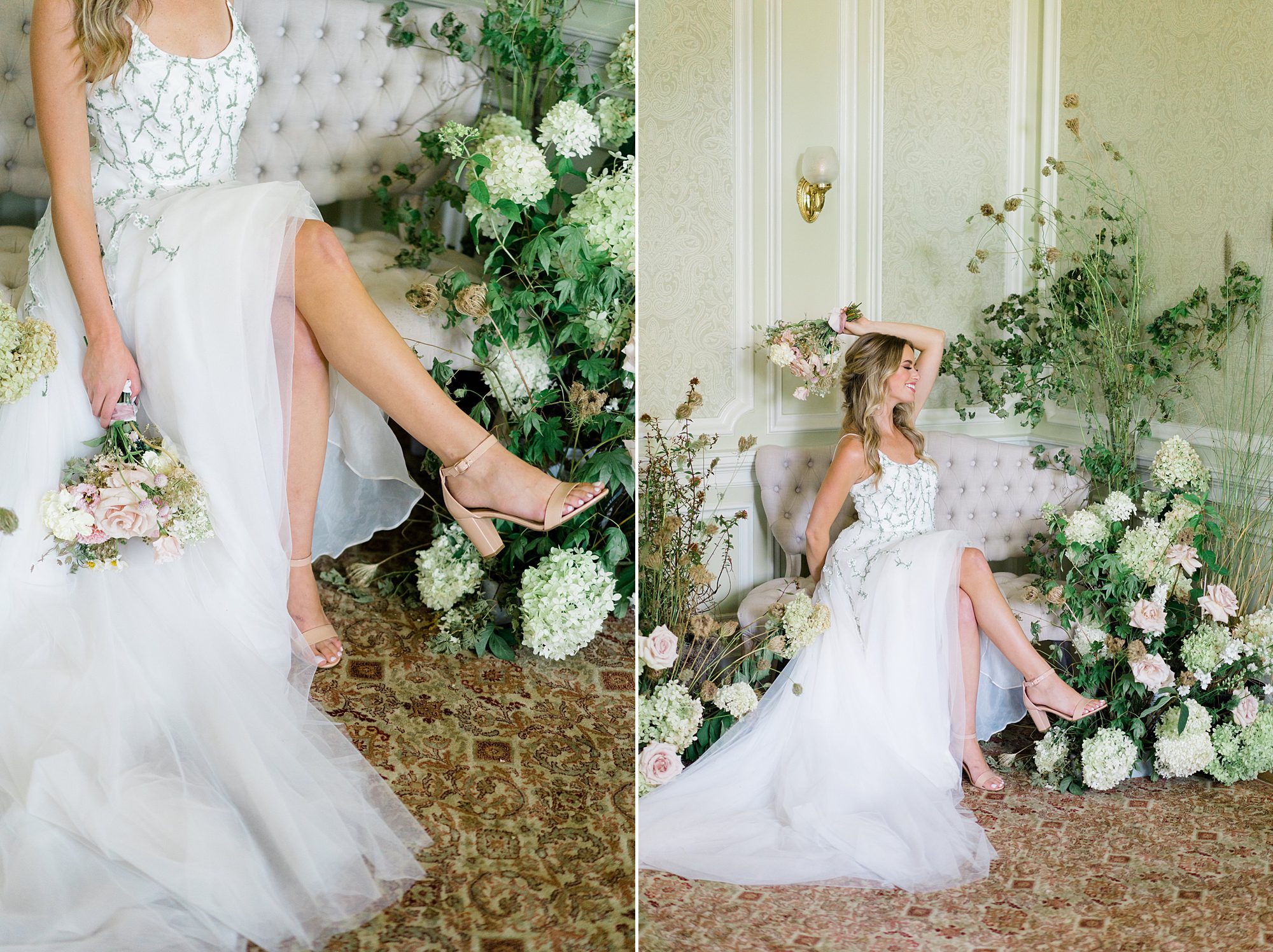 wedding shoes and bride's wedding dress from Secret Garden inspired Bridal Portraits