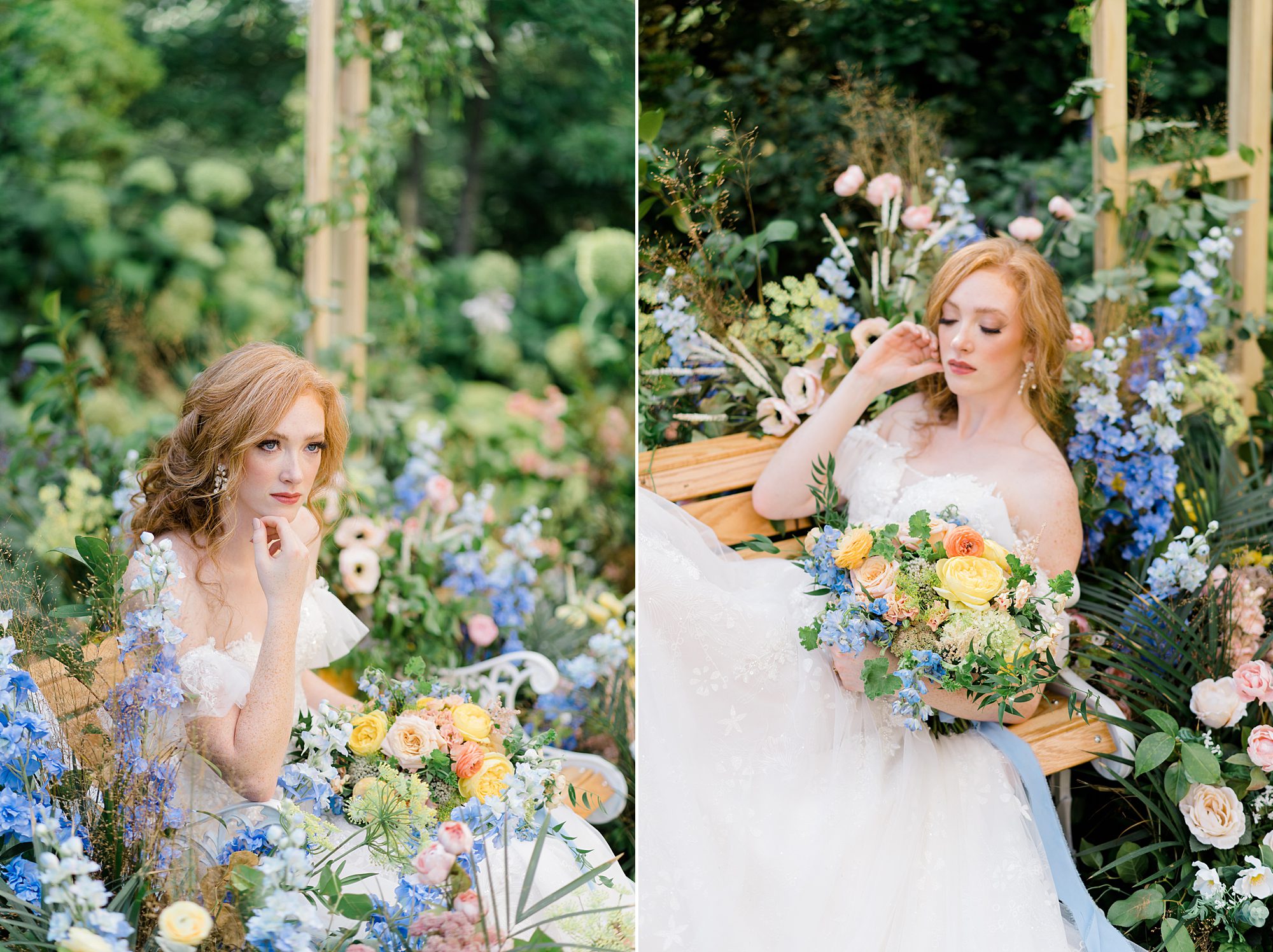 bridal portraits from Blue + Yellow Outdoor Garden Wedding