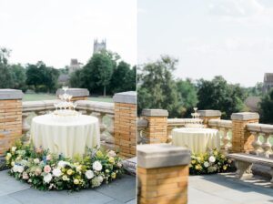champagne table at Cairnwood wedding