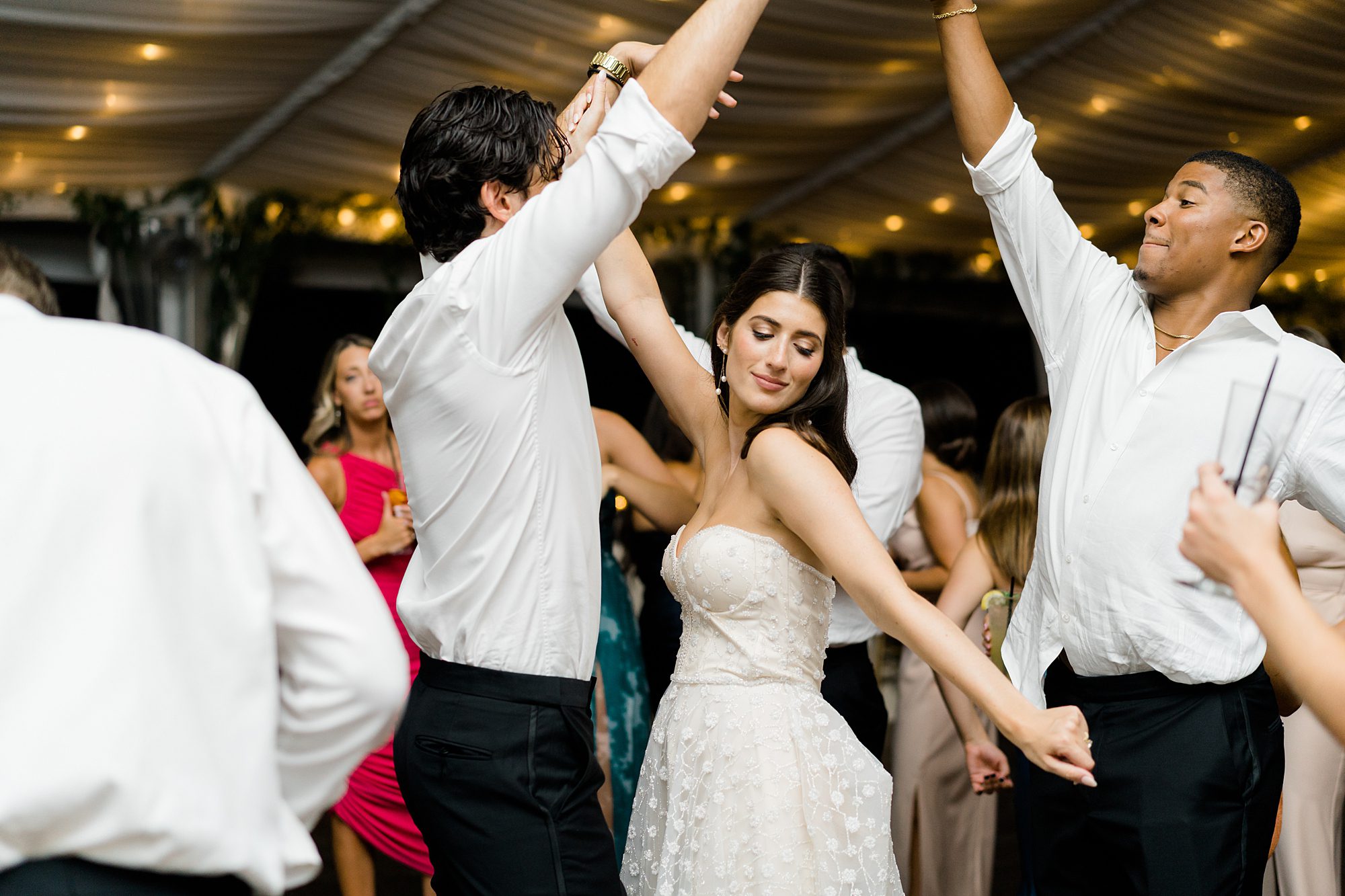 newlyweds celebrate wedding on the dance floor