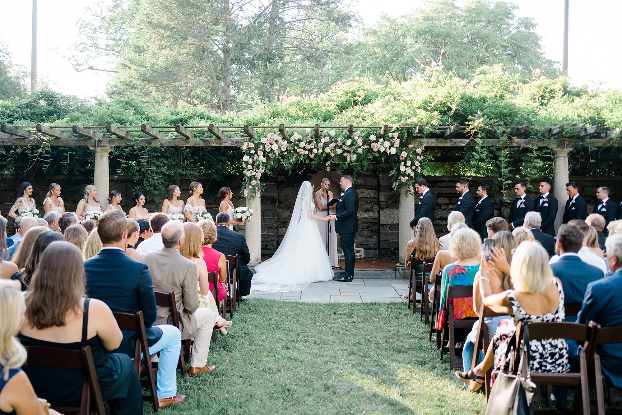 garden wedding ceremony at Curtis Arboretum