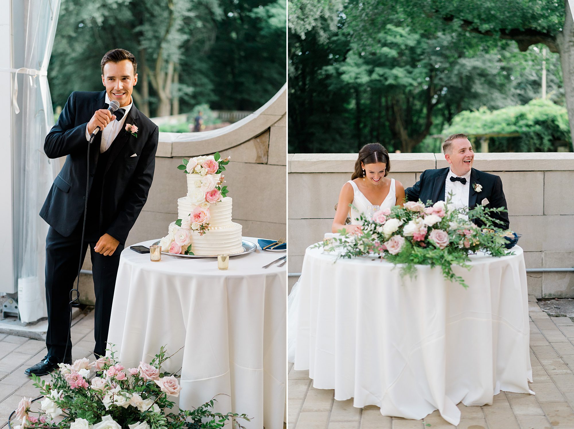 wedding toasts at Garden Wedding at Curtis Arboretum