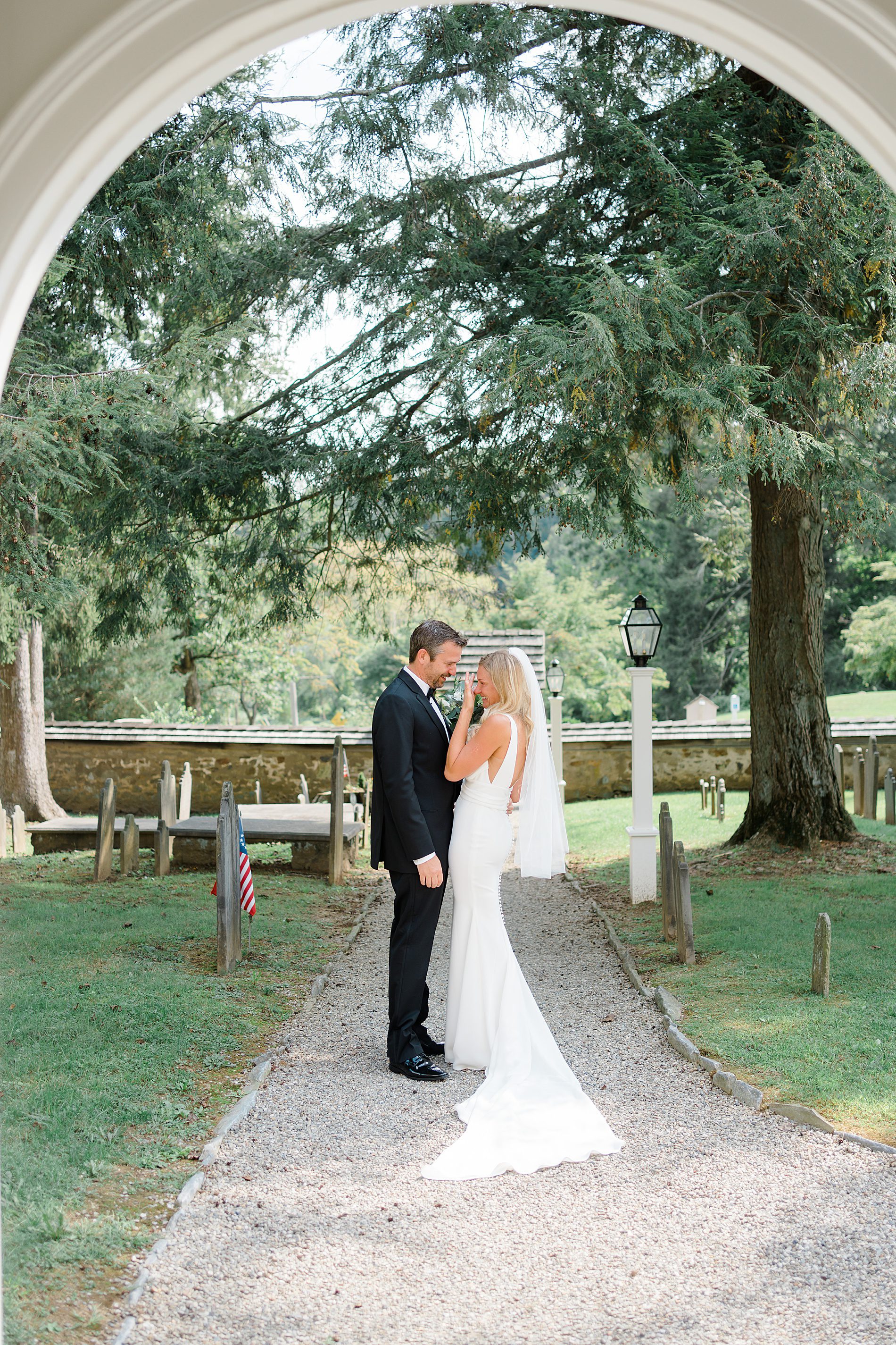 couple in front of St. David's Episcopal Church