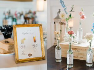 signature cocktails from Elegant Garden Inspired Wedding at The Ryland Inn