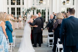father gives daughter away at wedding