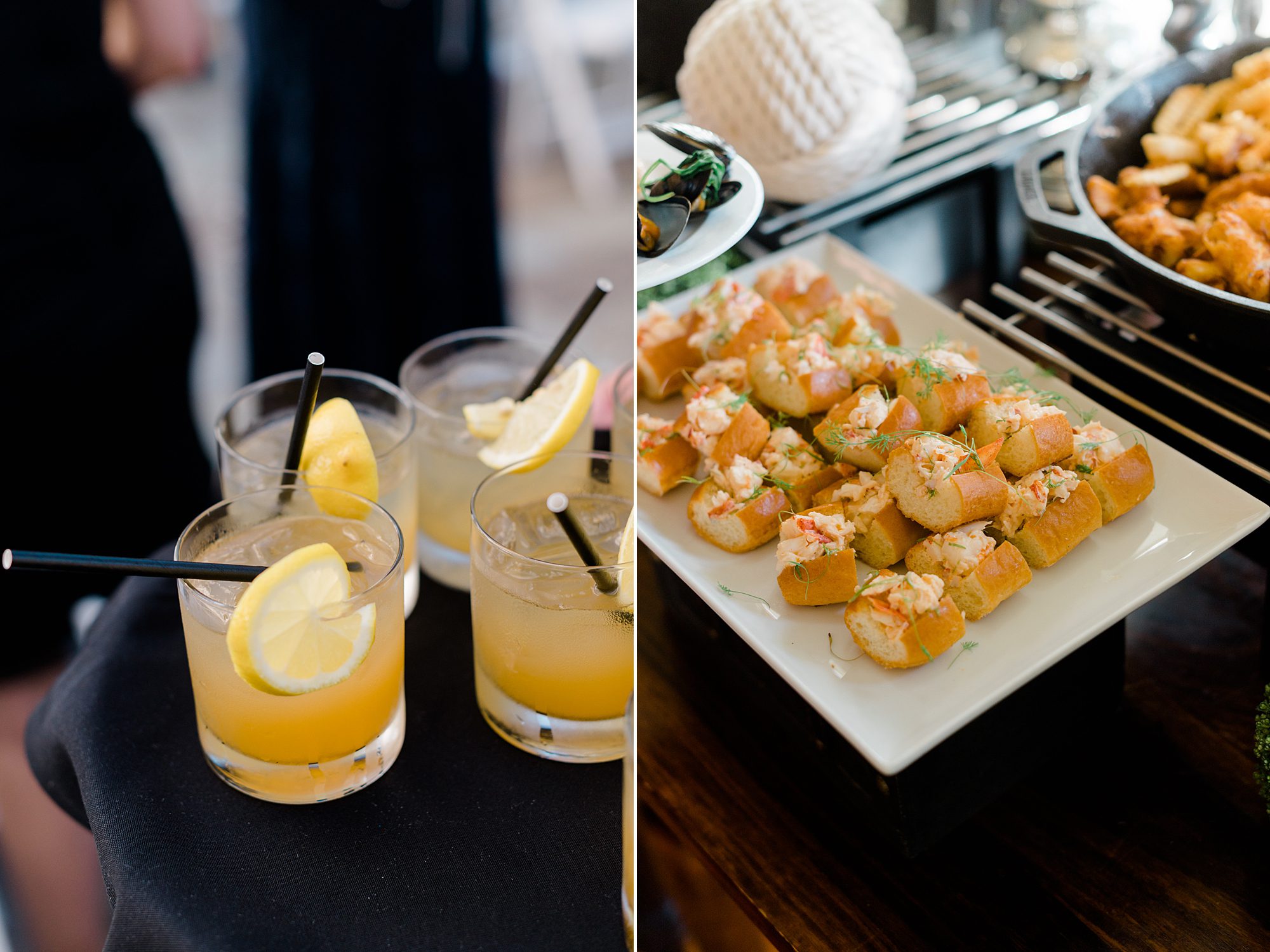 cocktails and appetizers from wedding reception