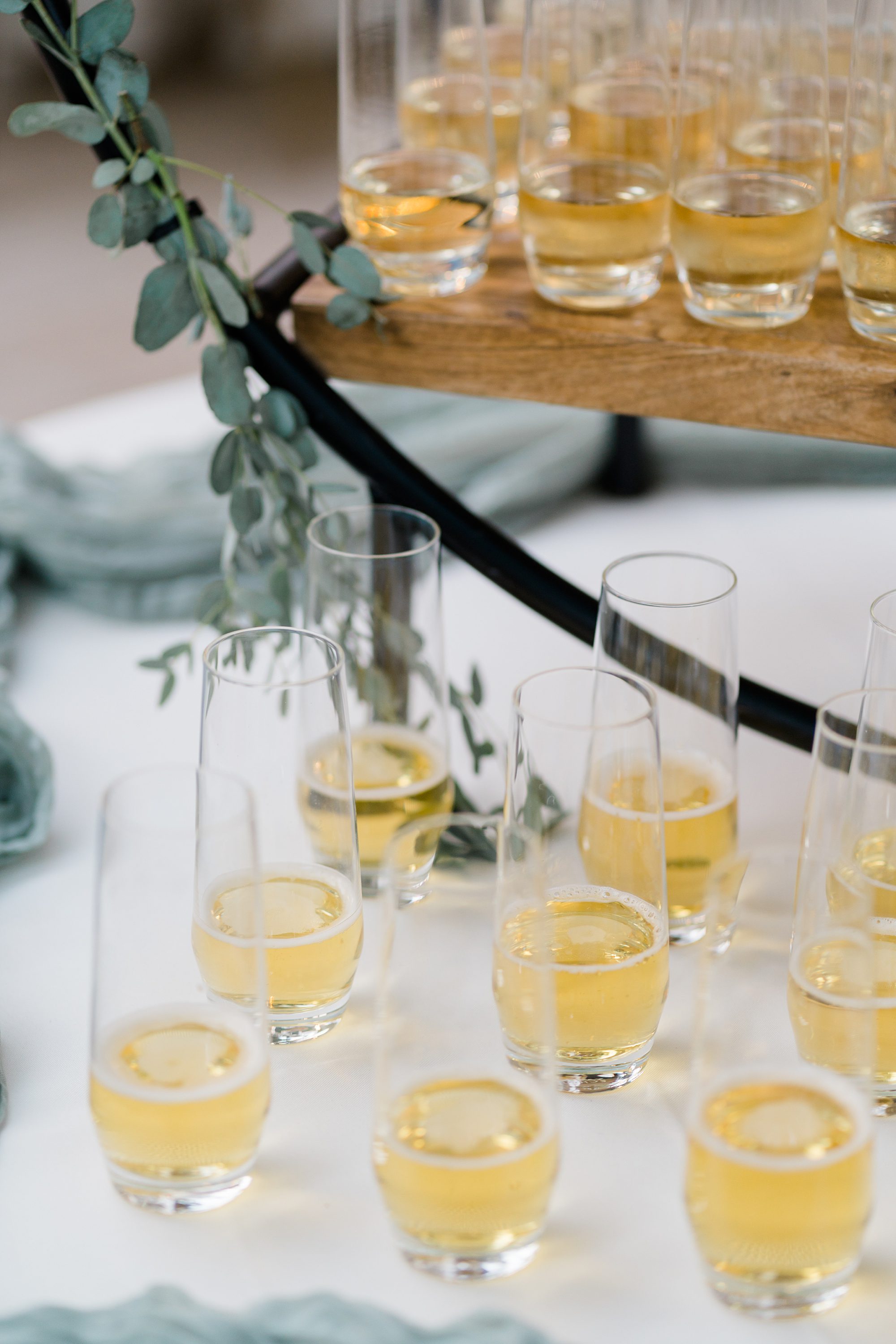 champagne at wedding reception