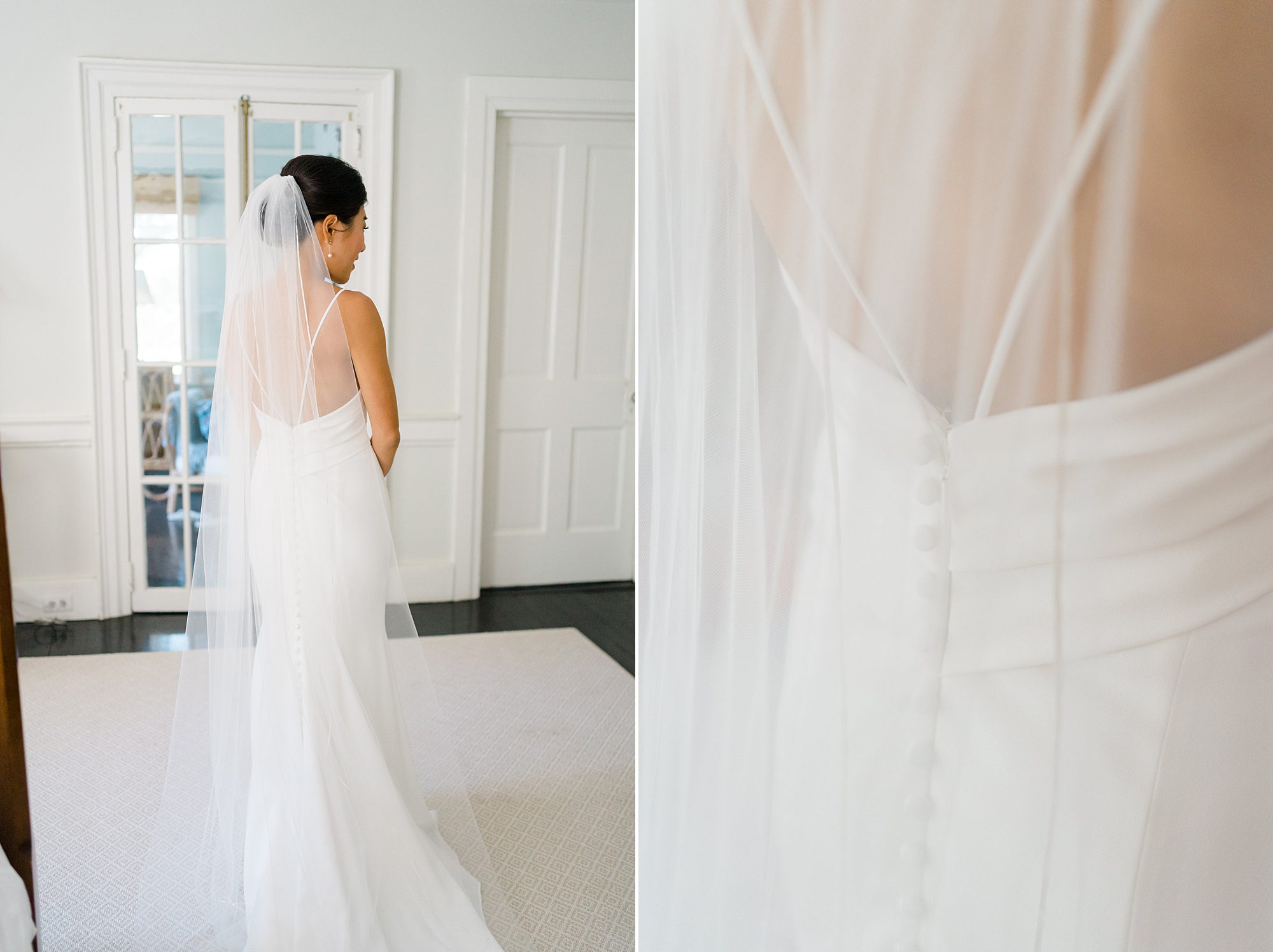 Back of bride's wedding dress