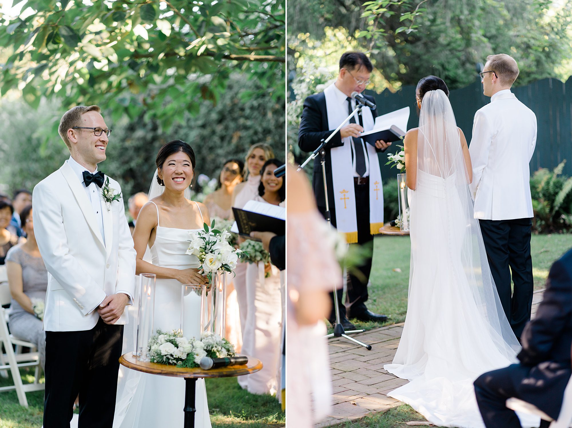 couple exchange vows during wedding ceremony