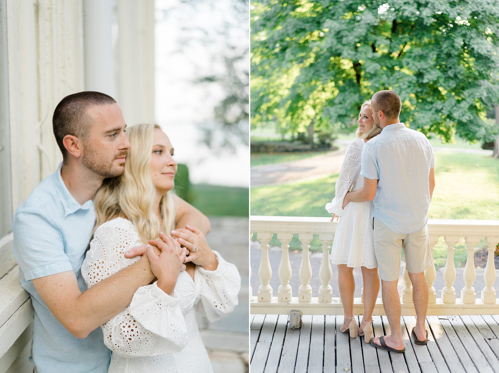 candid portraits of couple during engagement portraits