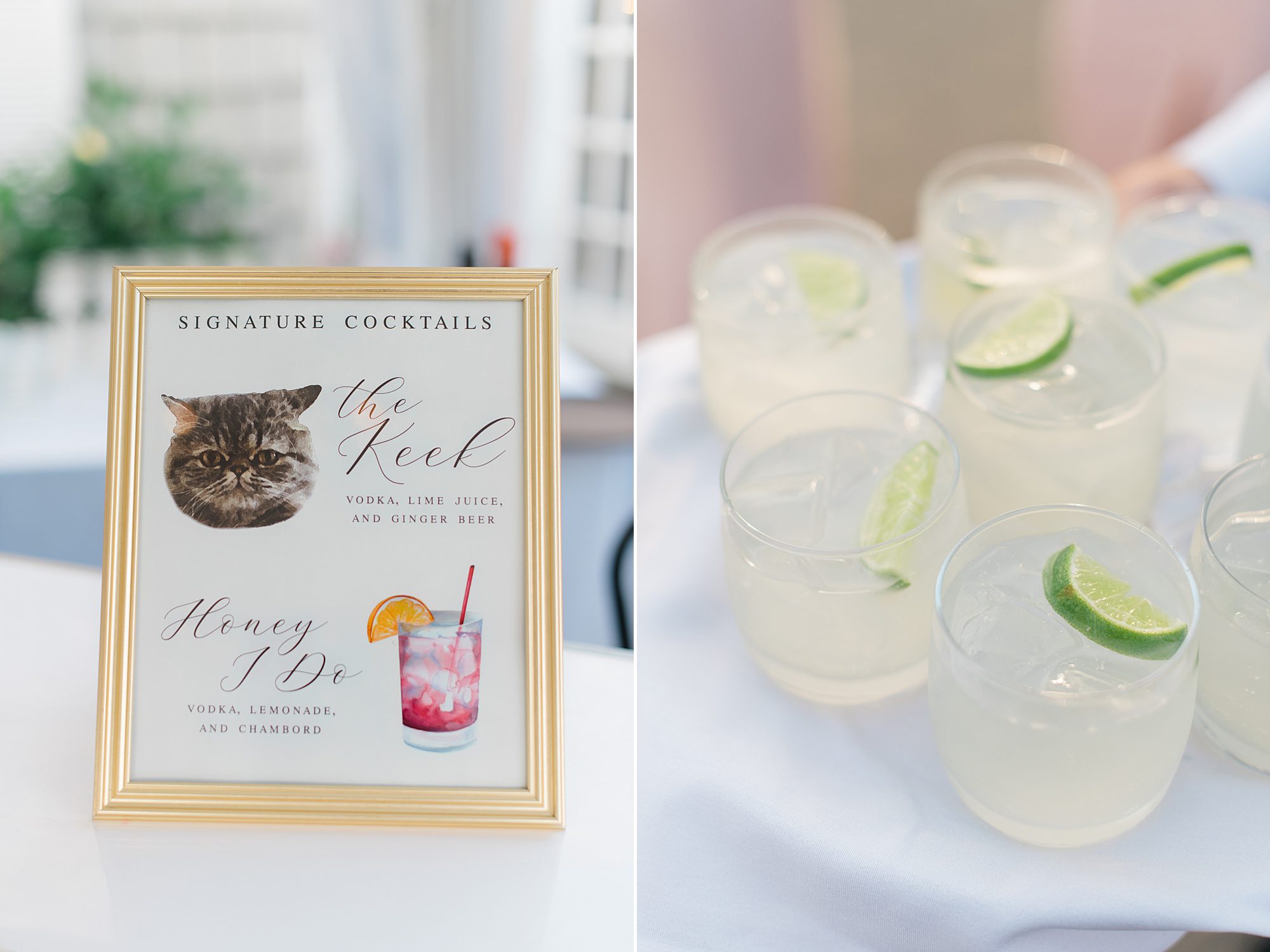 signature cocktails from Jersey Shore wedding