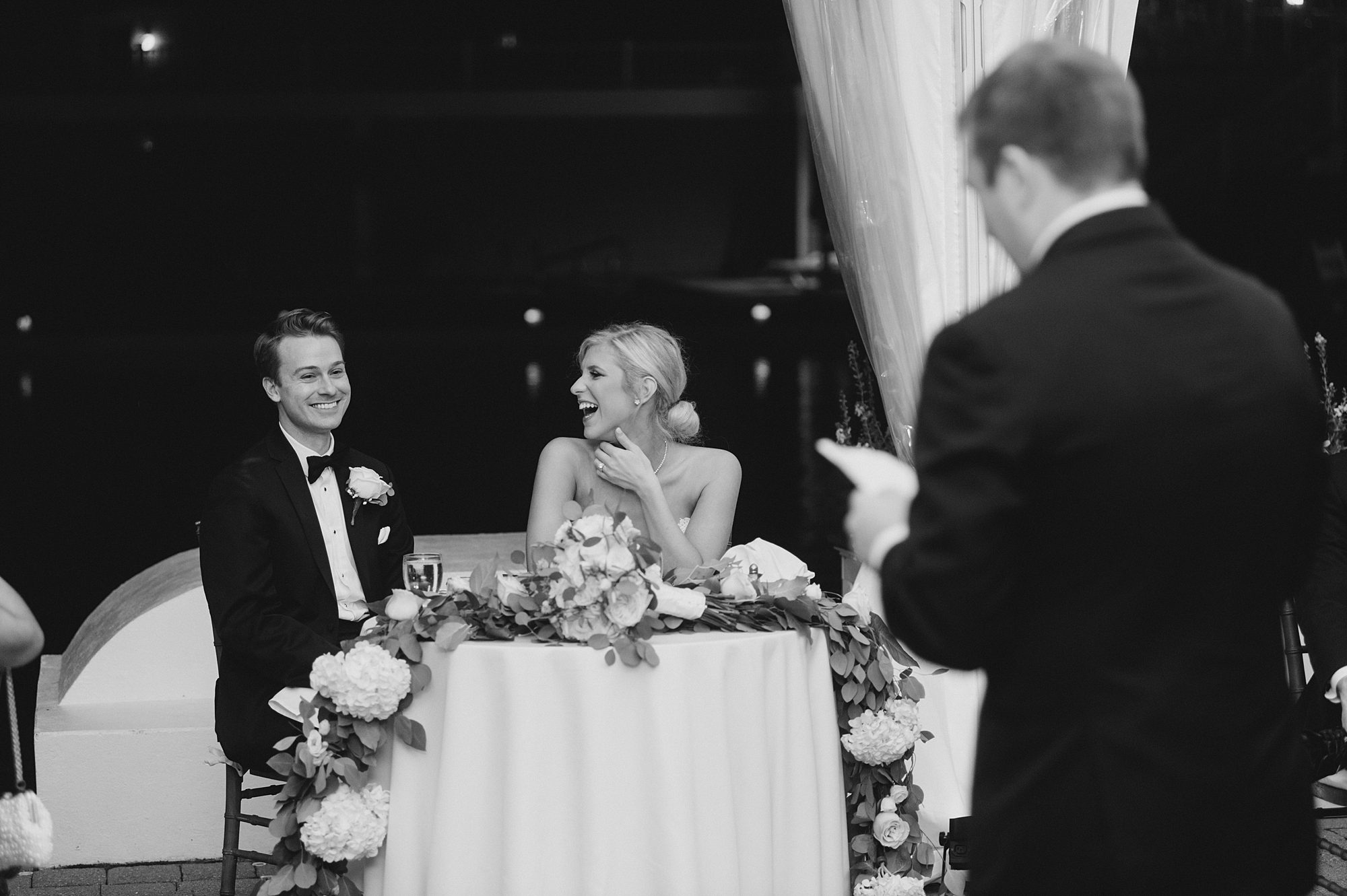 wedding toasts during Elegant Jersey Shore Wedding reception