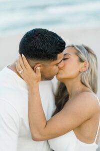 intimate engagement session at beach