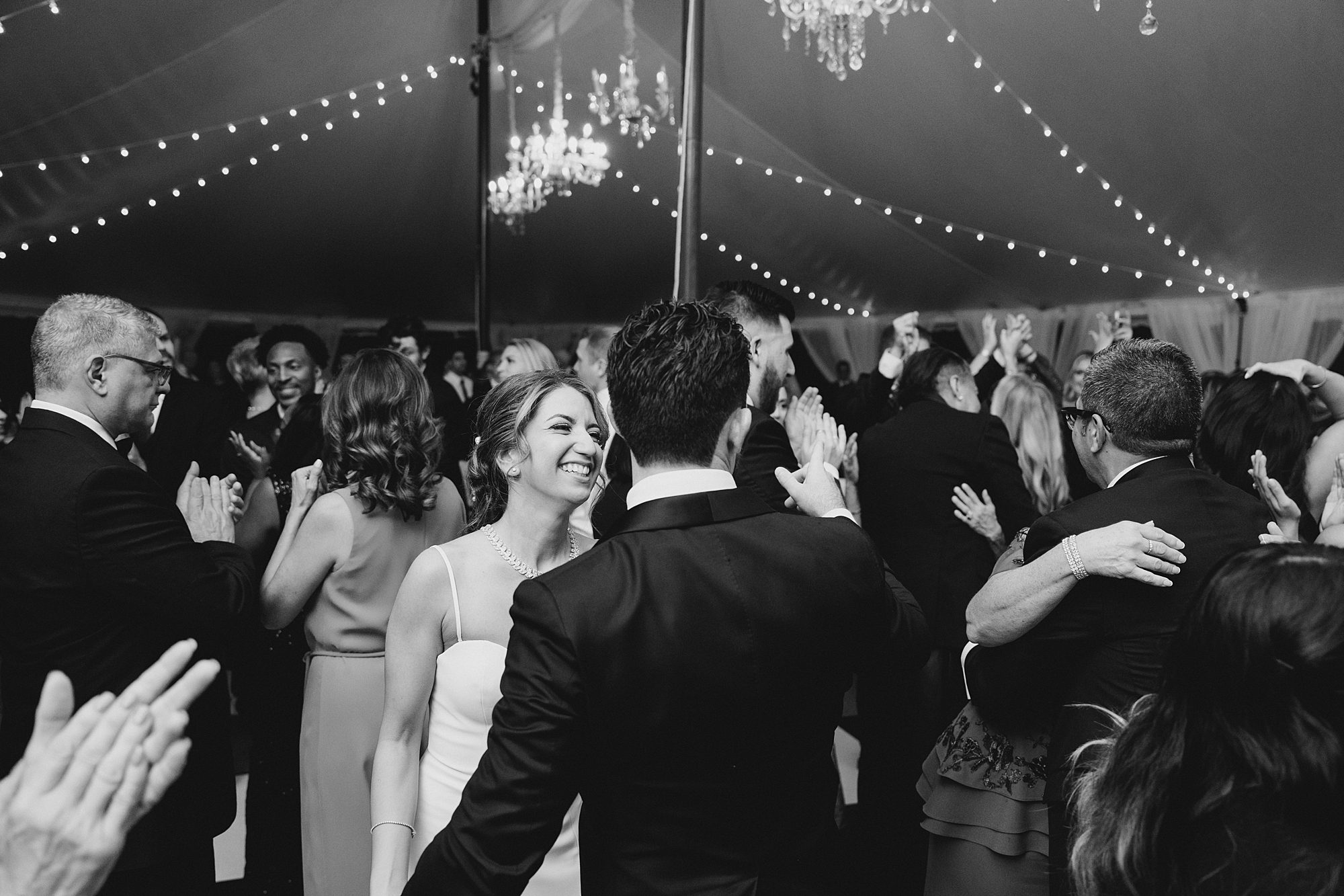 bride and groom dance at wedding reception