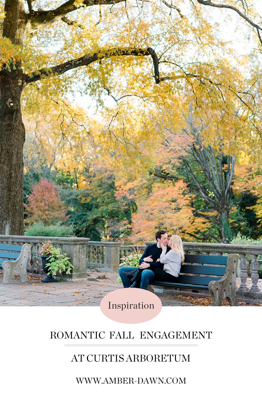 dreamy and romantic fall engagement at Curtis Arboretum