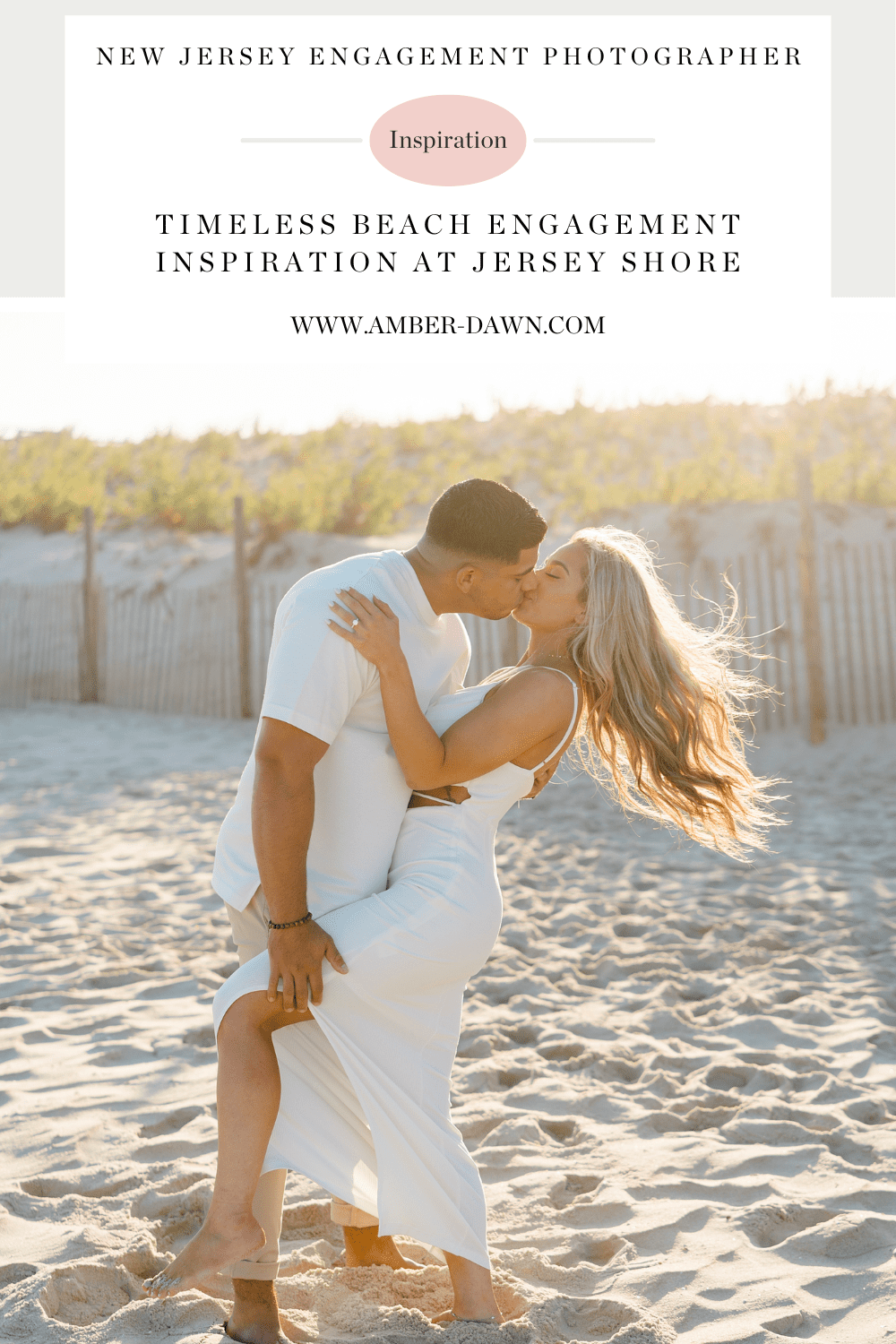 light and airy beach engagement at Jersey Shore
